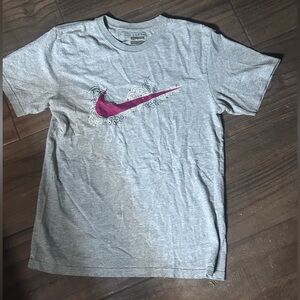 Nike Heather Gray Tee with Maroon Swoosh